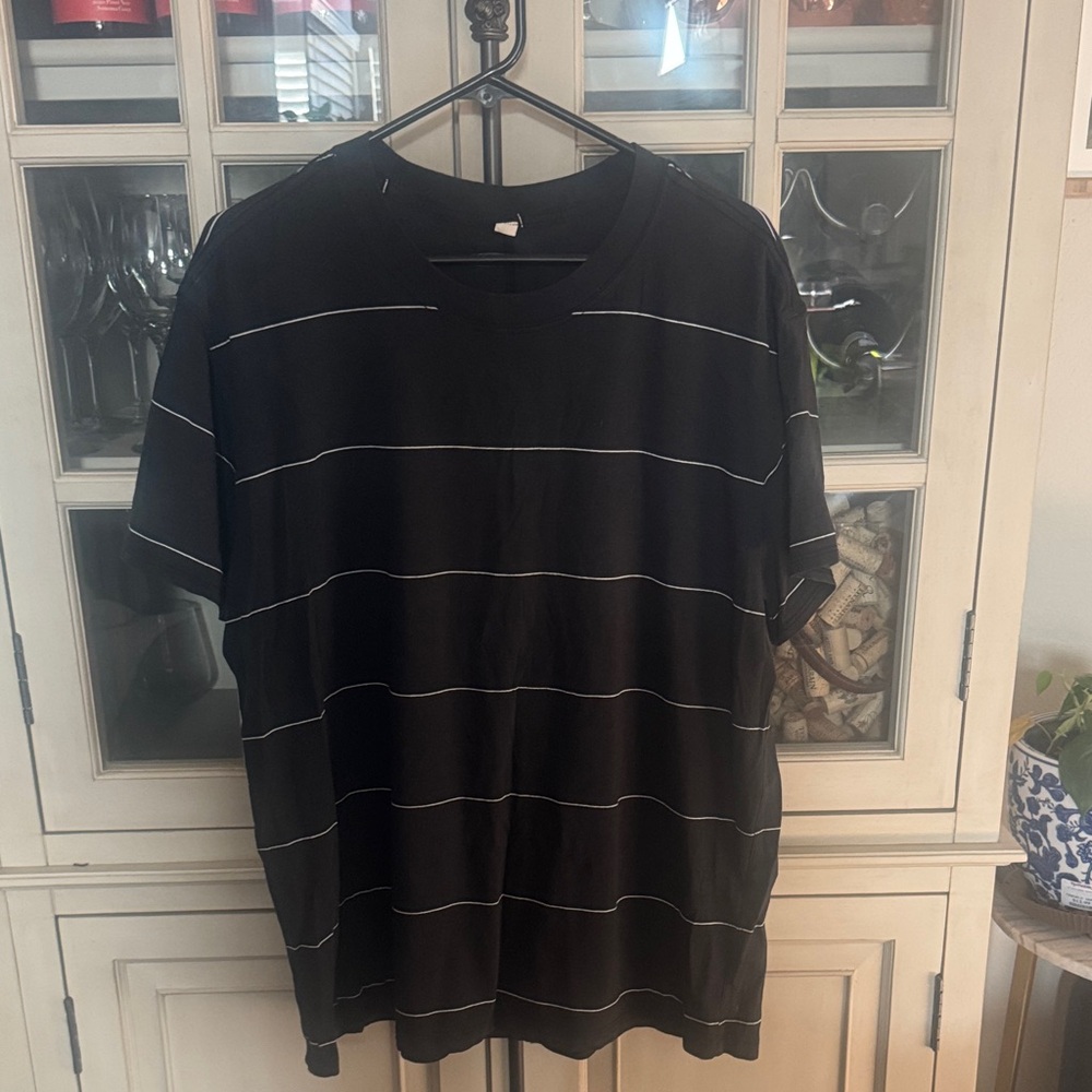 Black Striped Lululemon Boyfriend/All Yours T-Shirt